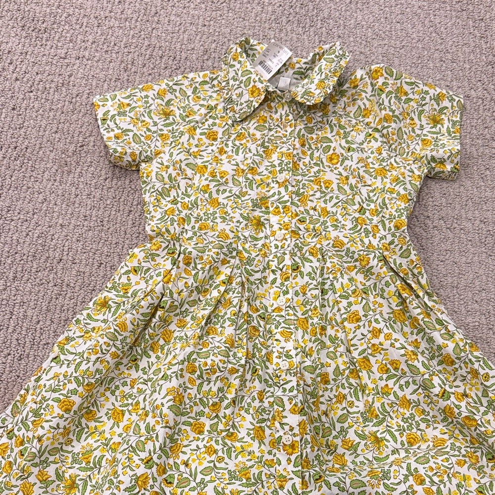 Crewcuts Yellow and Green Floral Kids Dress